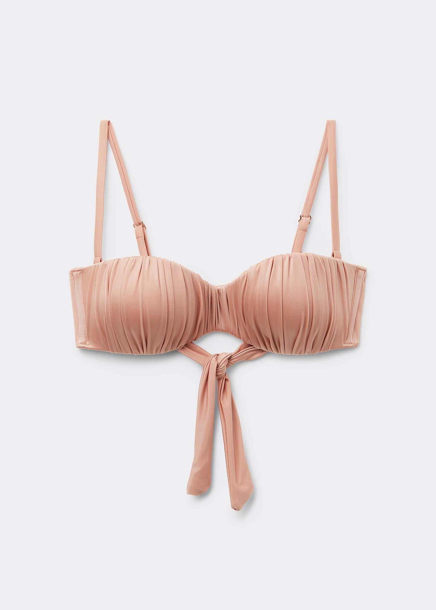 Graduated Padded Bandeau Bikini Top Shiny Satin
