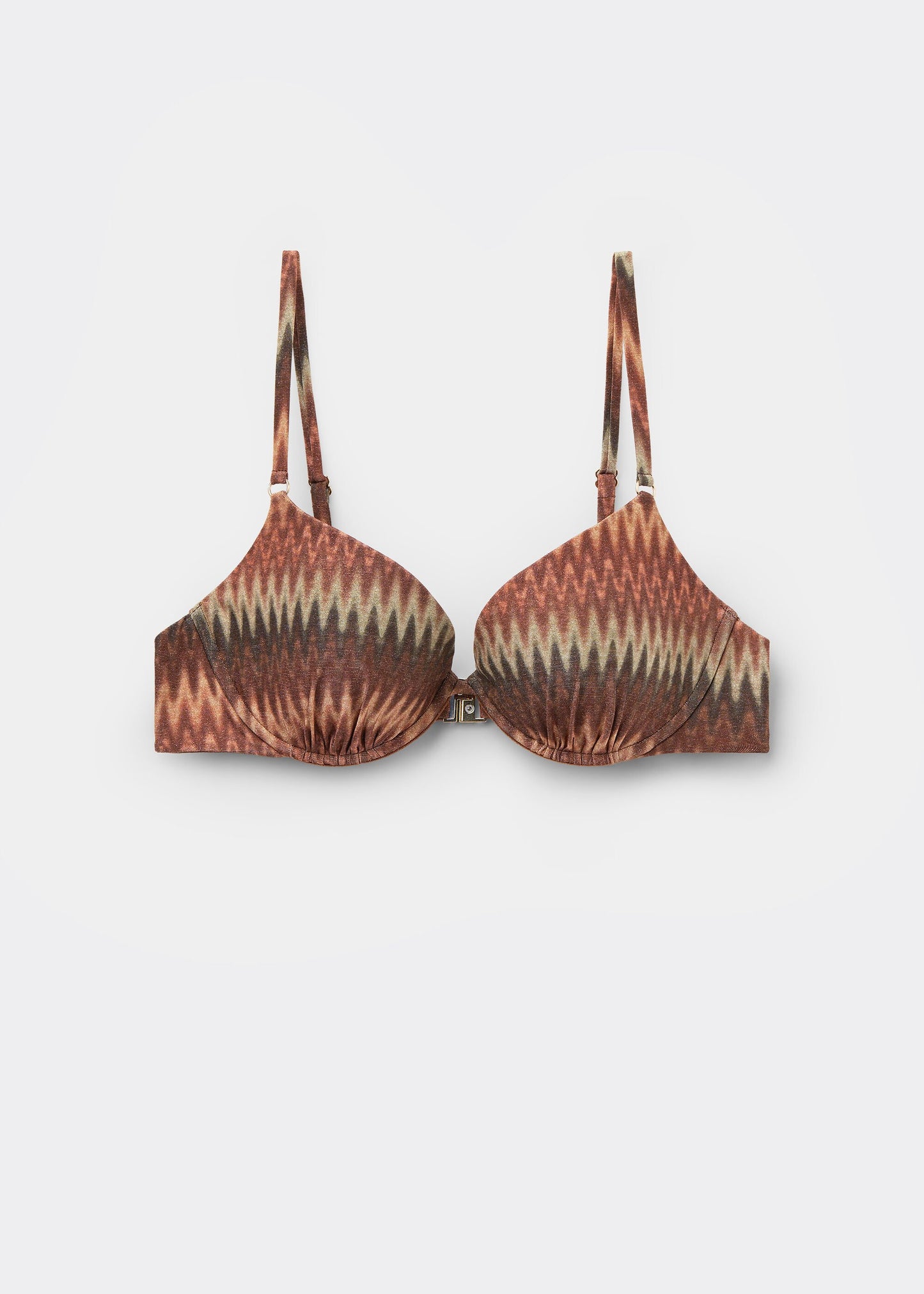 Push-Up Bikini Top Golden Chevron