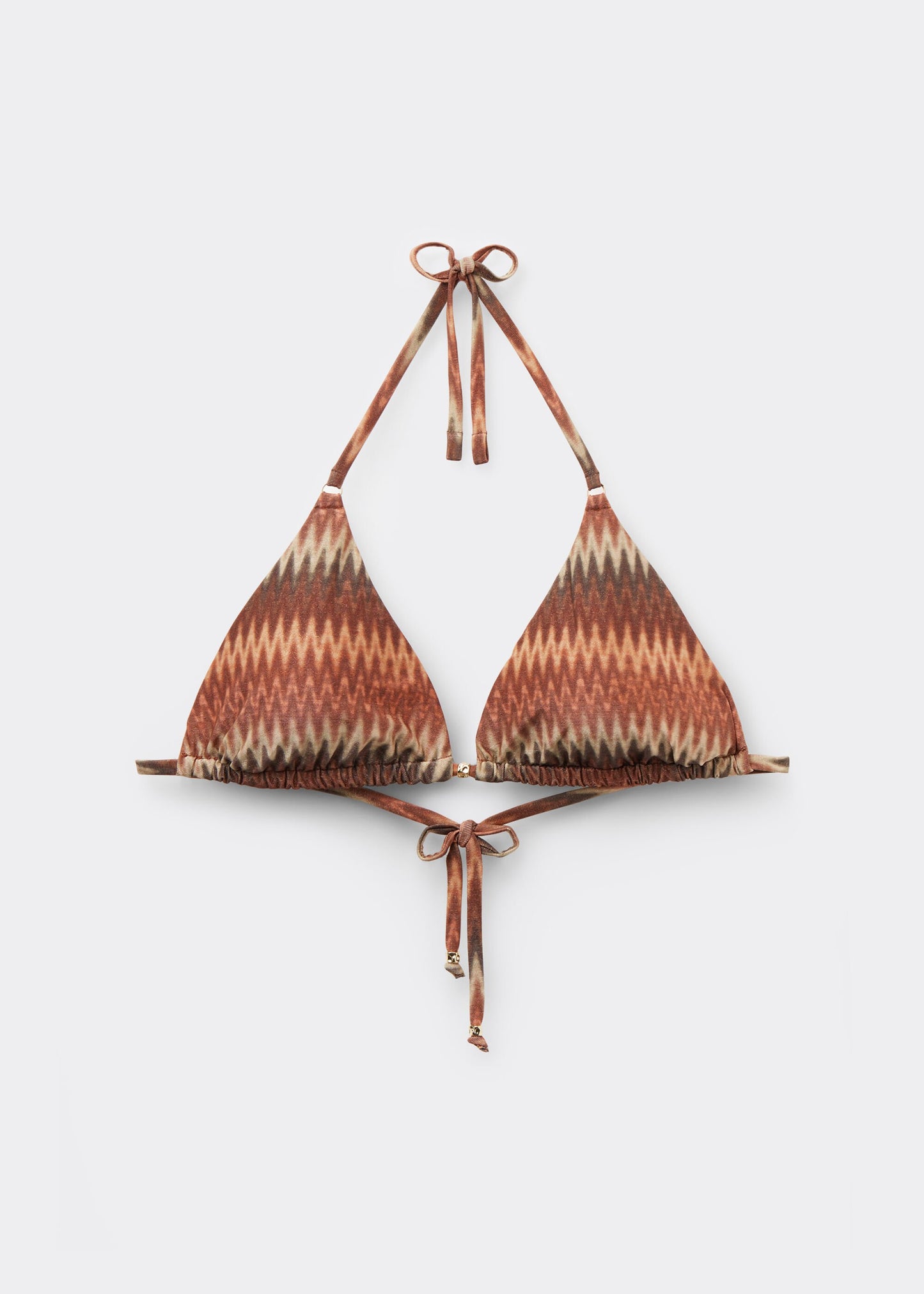 Triangle Bikini Top Golden Chevron