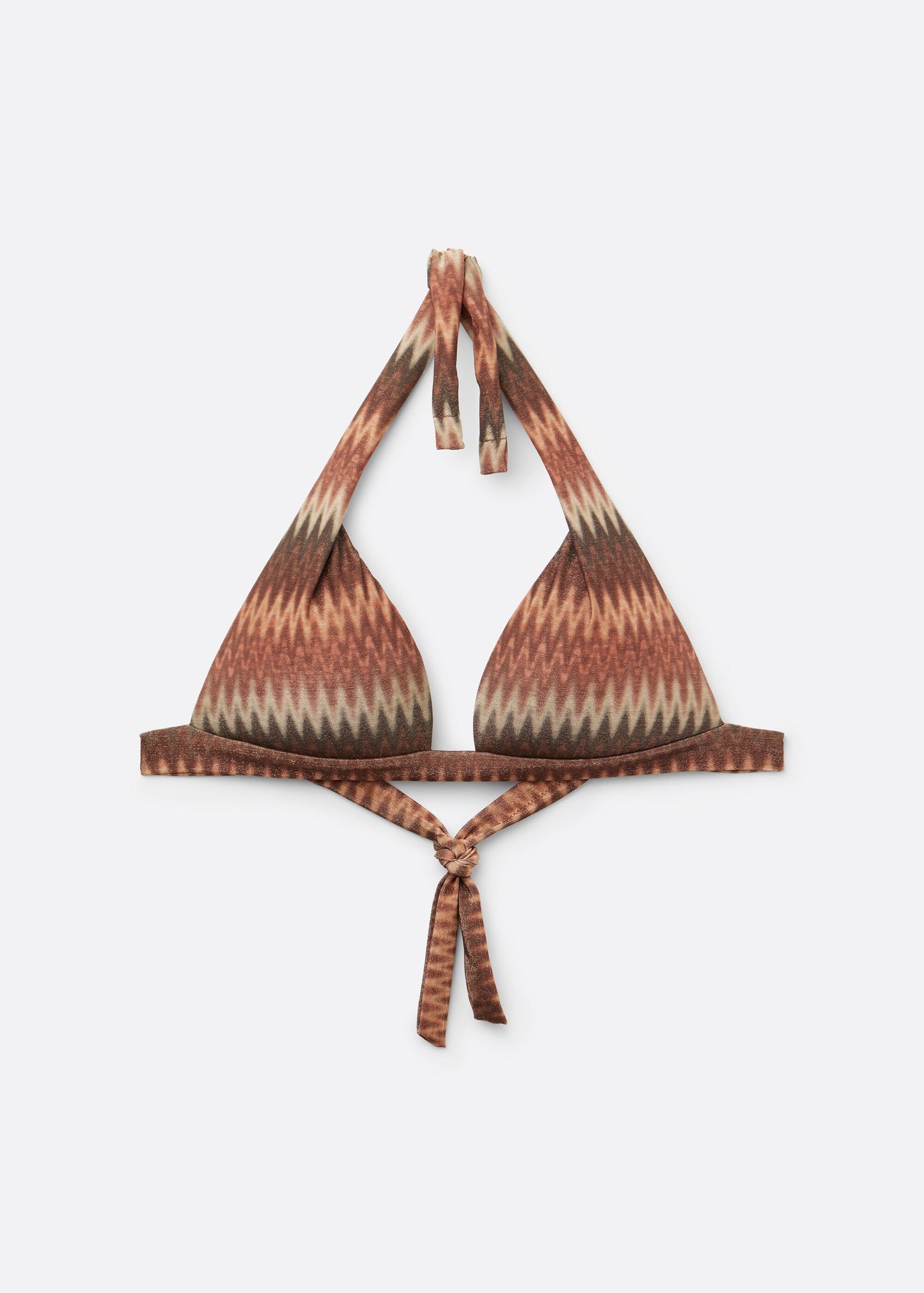 Padded Triangle Bikini Top Golden Chevron