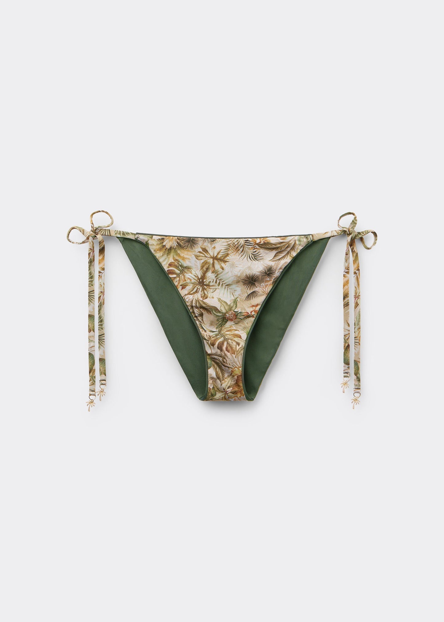 Tie Bikini Bottoms Tropical Foliage