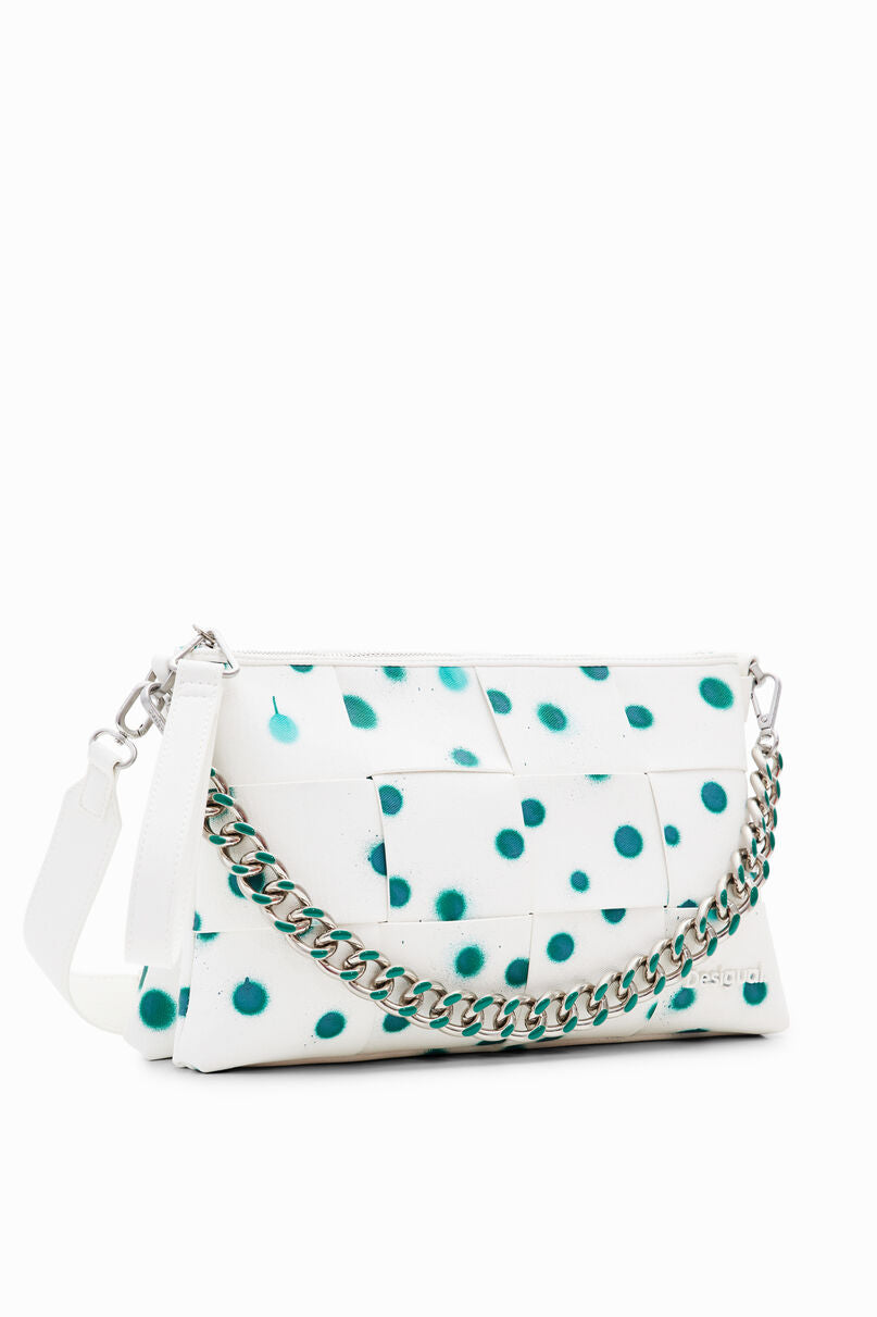 Woven droplets crossbody bag