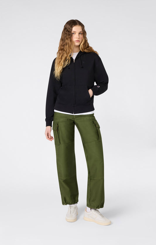 Damen Leichtes Kapuzen-Sweatshirt mit durchgehendem Reißverschluss und gestickten C-Logo-Symbolen in passendem Farbton