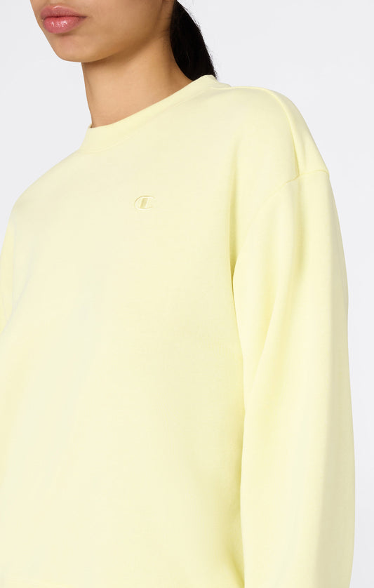Damen Leichtgewicht-Rundhals-Sweatshirt mit tonalen gestickten C-Logo-Icons
