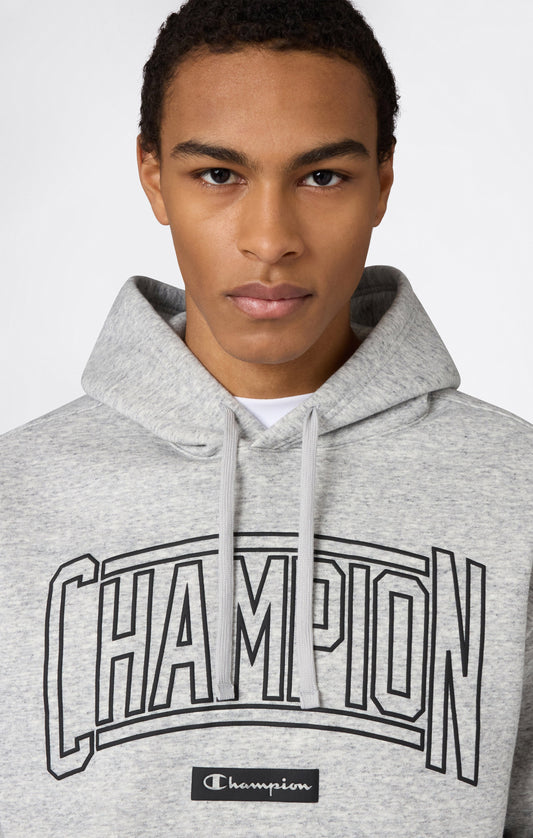 Men's Hooded Sweatshirt With Brushed Interior And Puff Print Logo