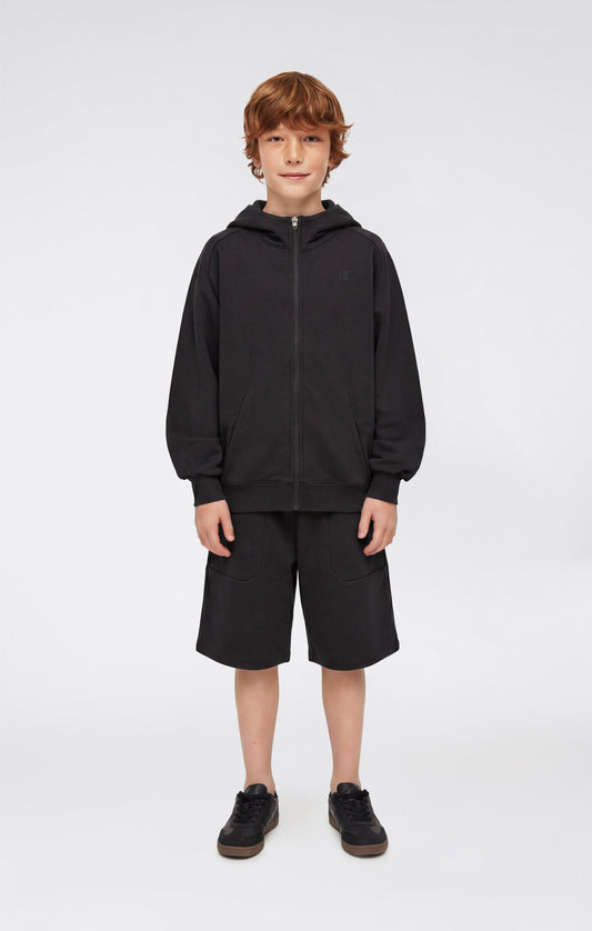 Jungen C-Tech Kapuzenjacke mit durchgehendem Reißverschluss