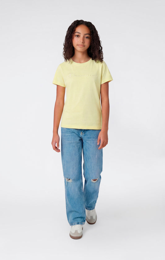 Girls' Crewneck T-shirt Slim Fit Icons