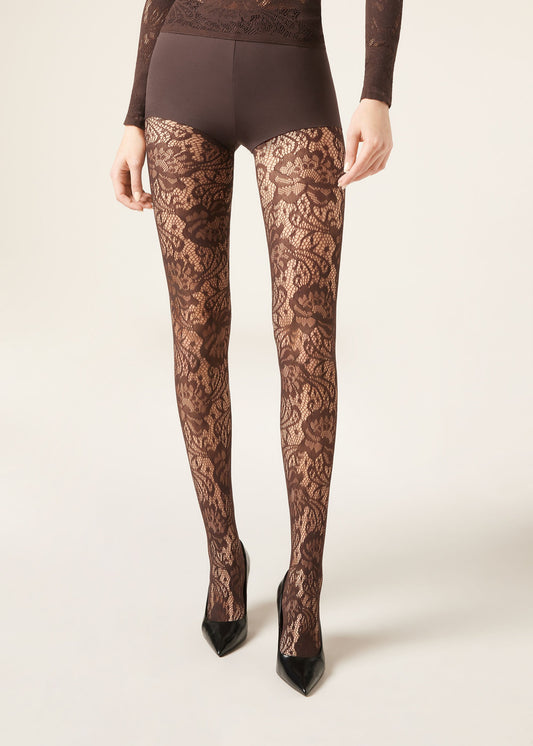 Floral Fishnet Tights