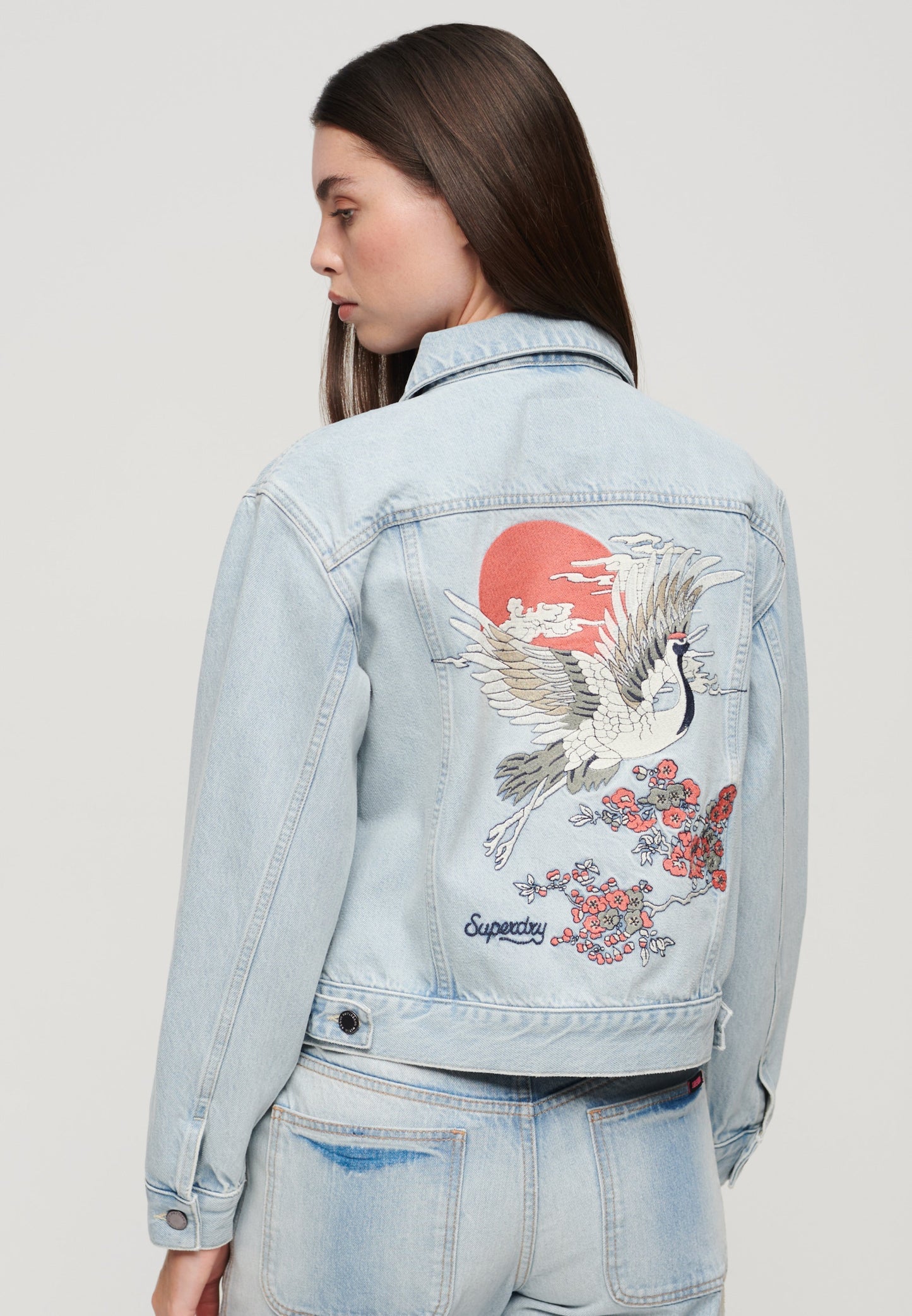 Emb Denim Trucker Jacket