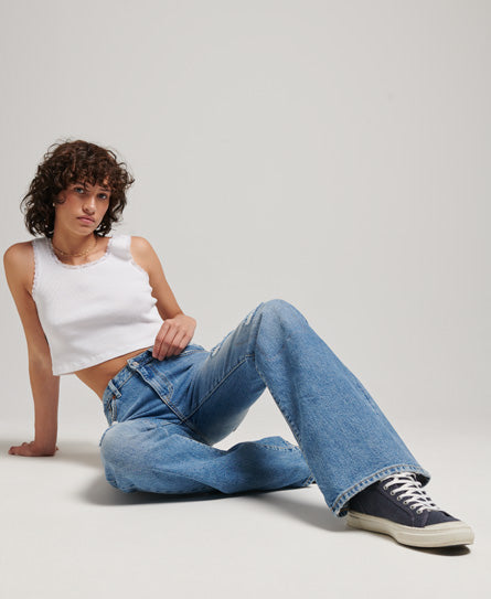 Organic Cotton Mid Rise Slim Flare Jeans