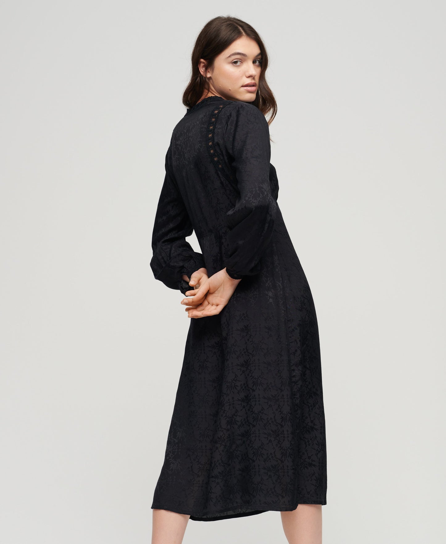 Lace Trim Midi Dress