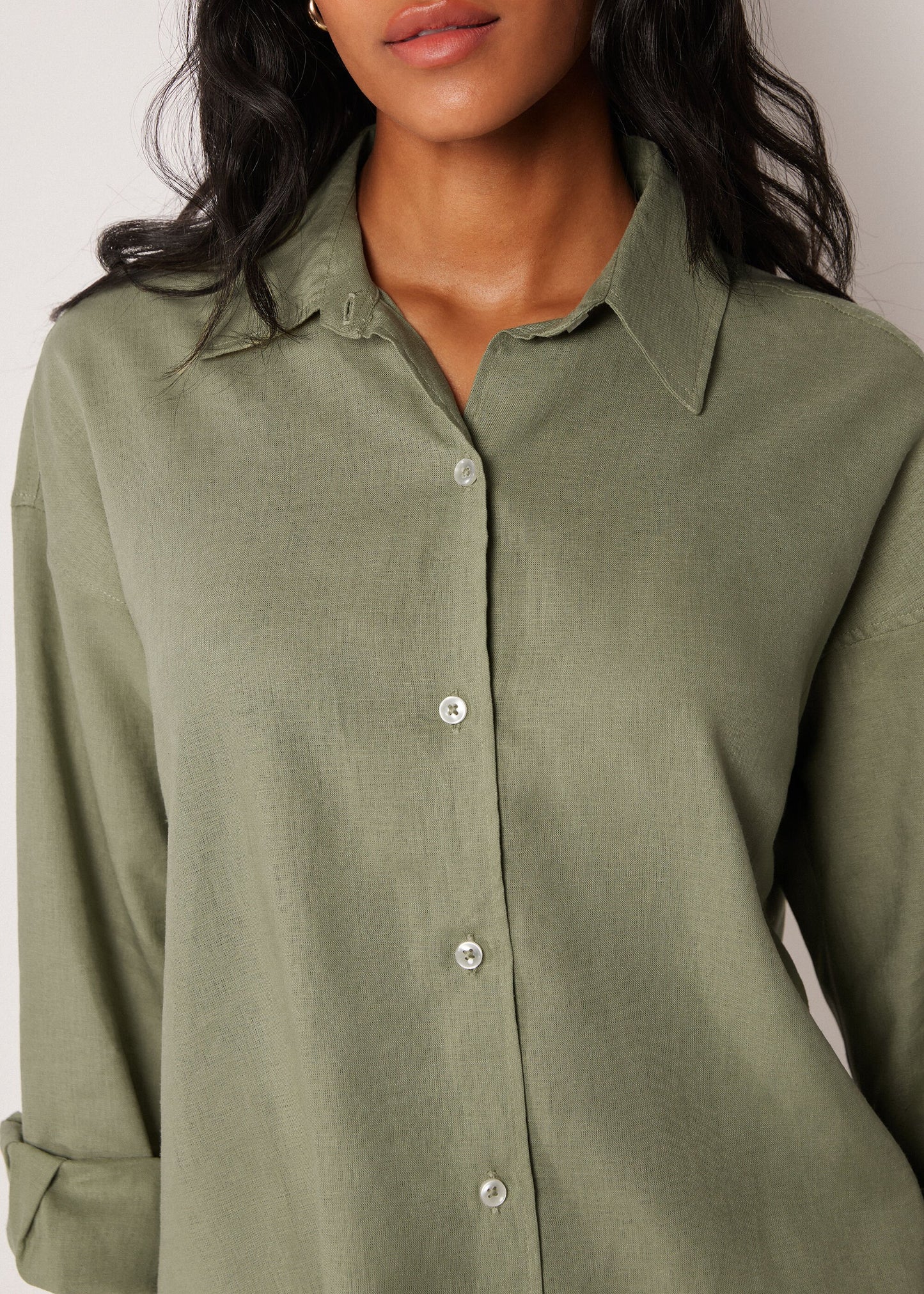 Short Linen and Viscose Shirt