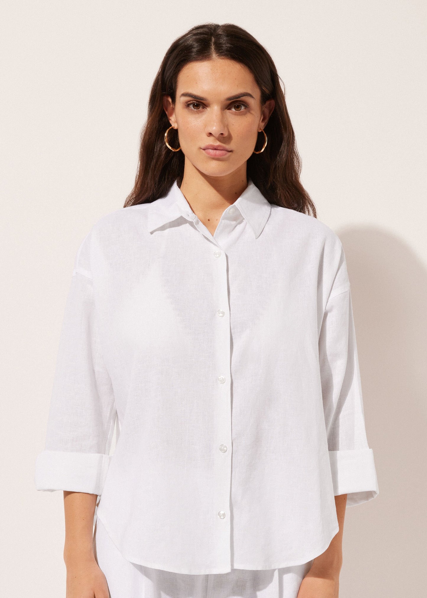Short Linen and Viscose Shirt