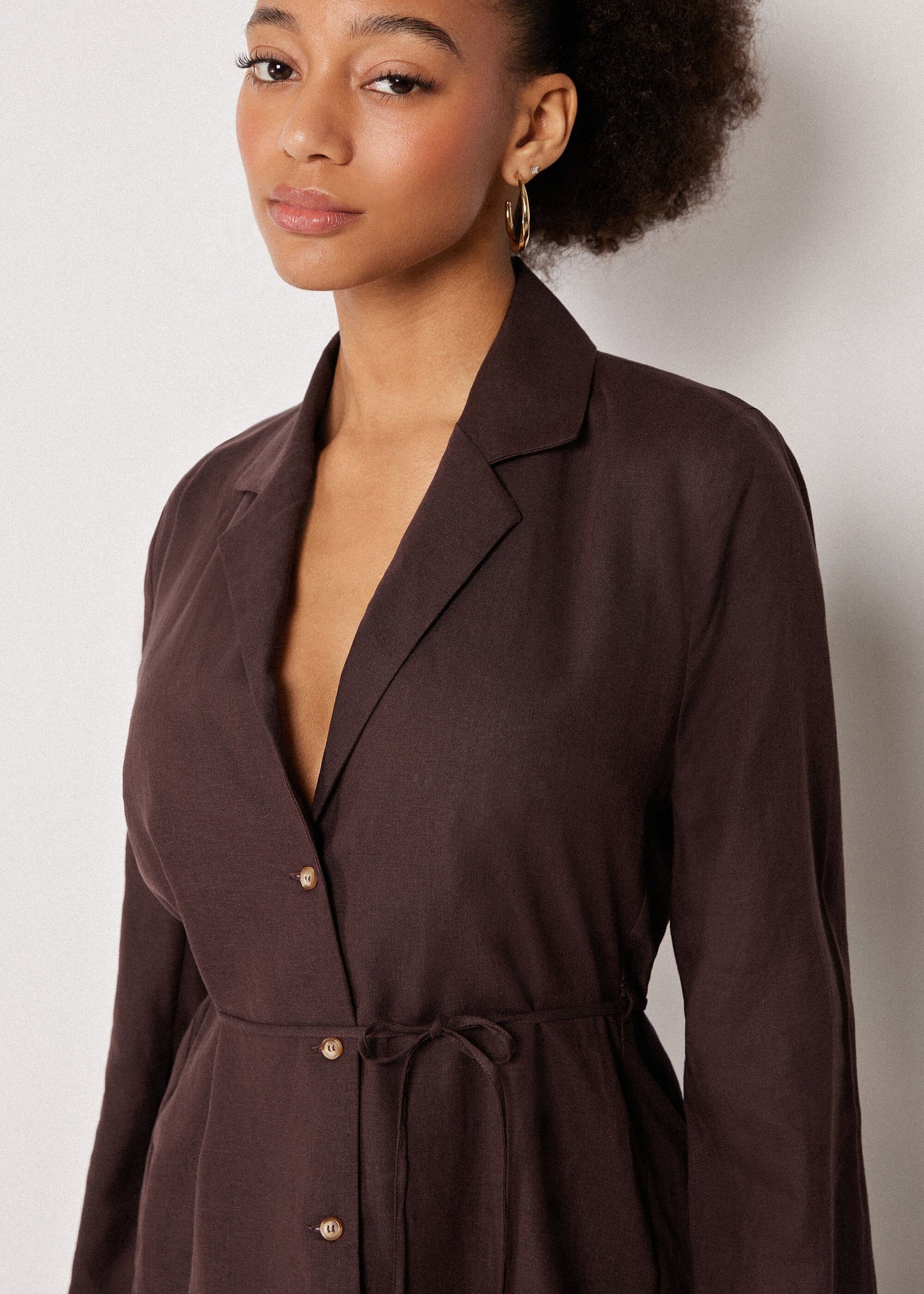 Loose fit jacket with linen