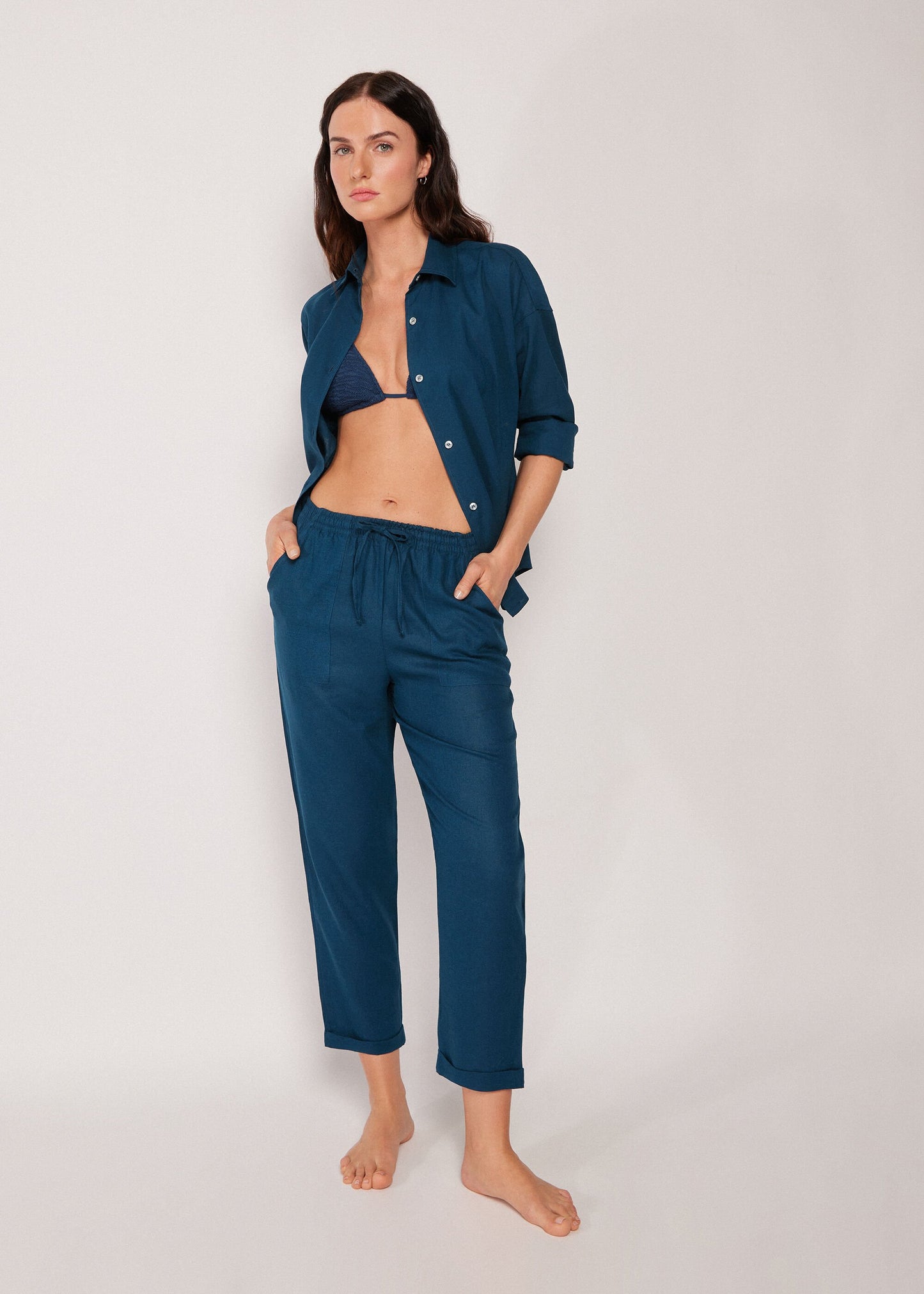 Linen and Viscose Trousers