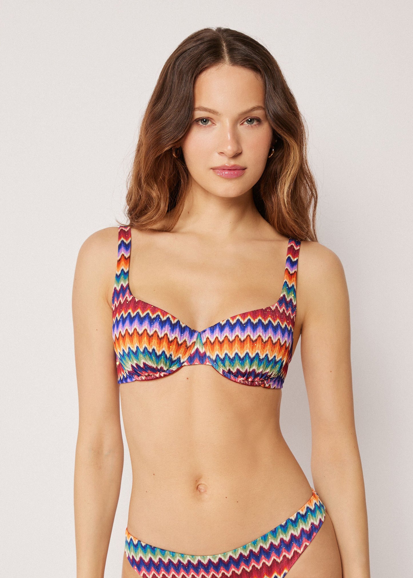 Balconette Bikini Top Vibrant Chevron