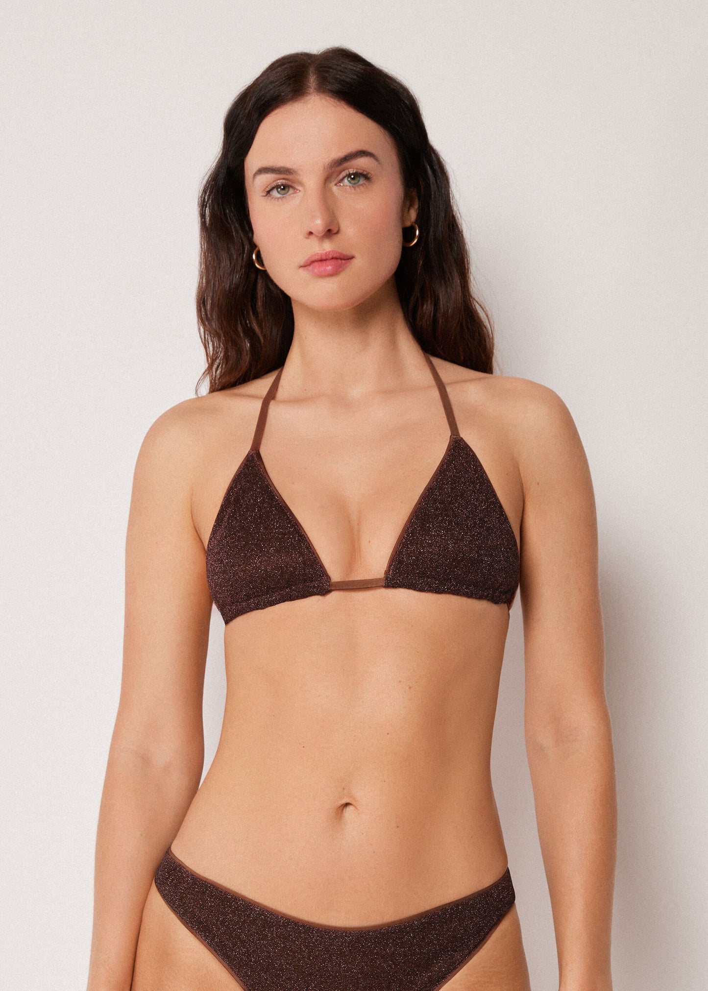 Triangle Bikini Top Metallic Glow