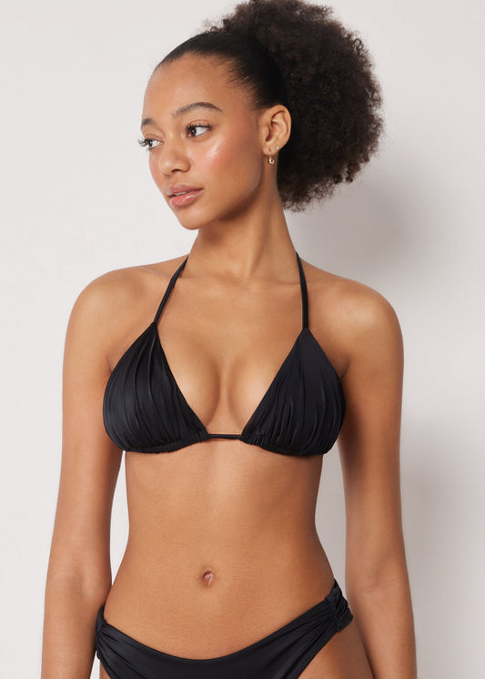 Triangle Bikini Top Shiny Satin