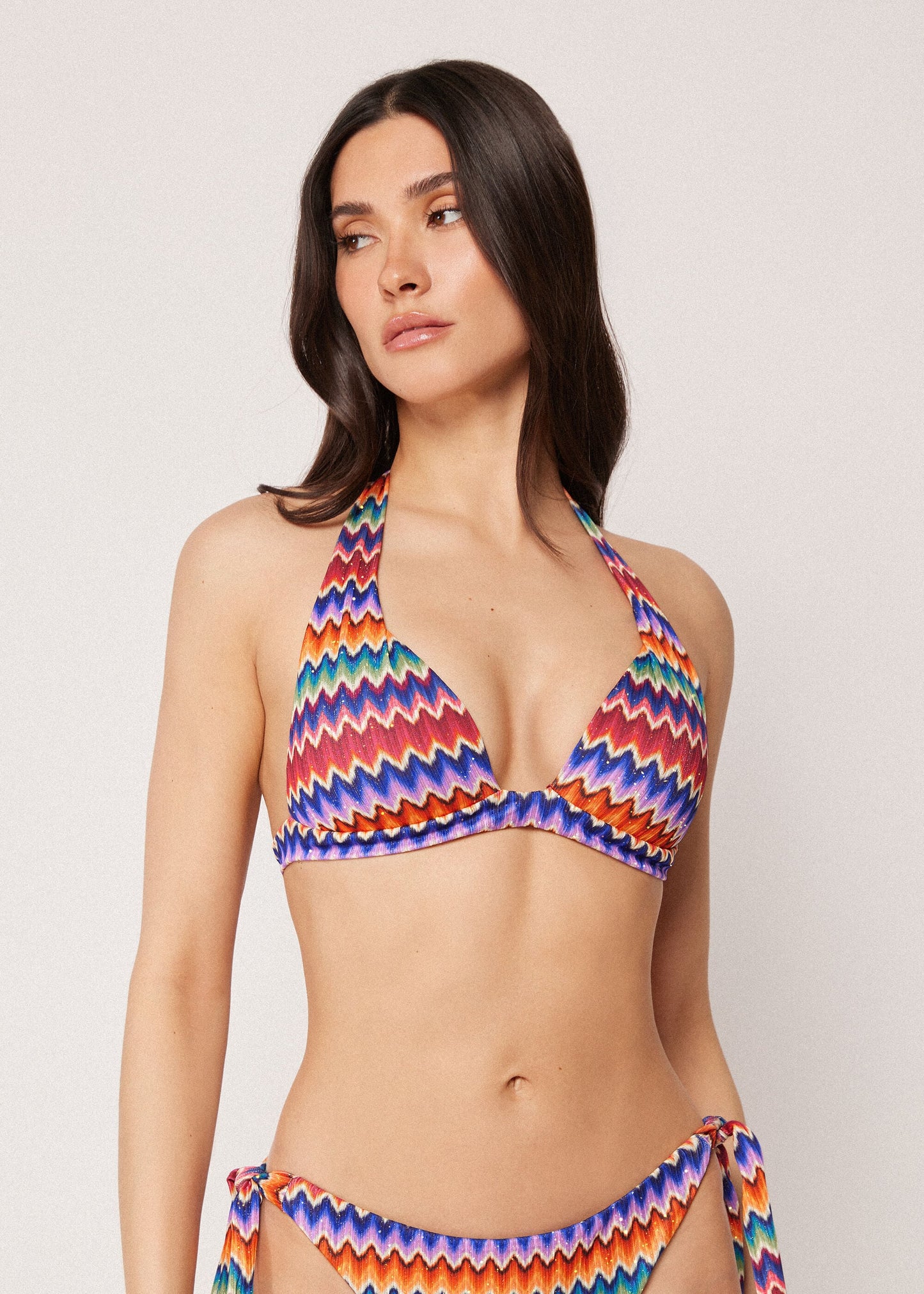 Padded Triangle Bikini Top Vibrant Chevron