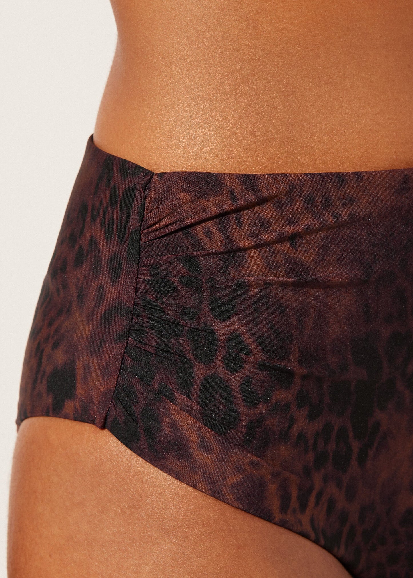 High-Waist Bikini Bottom Dark Animalier