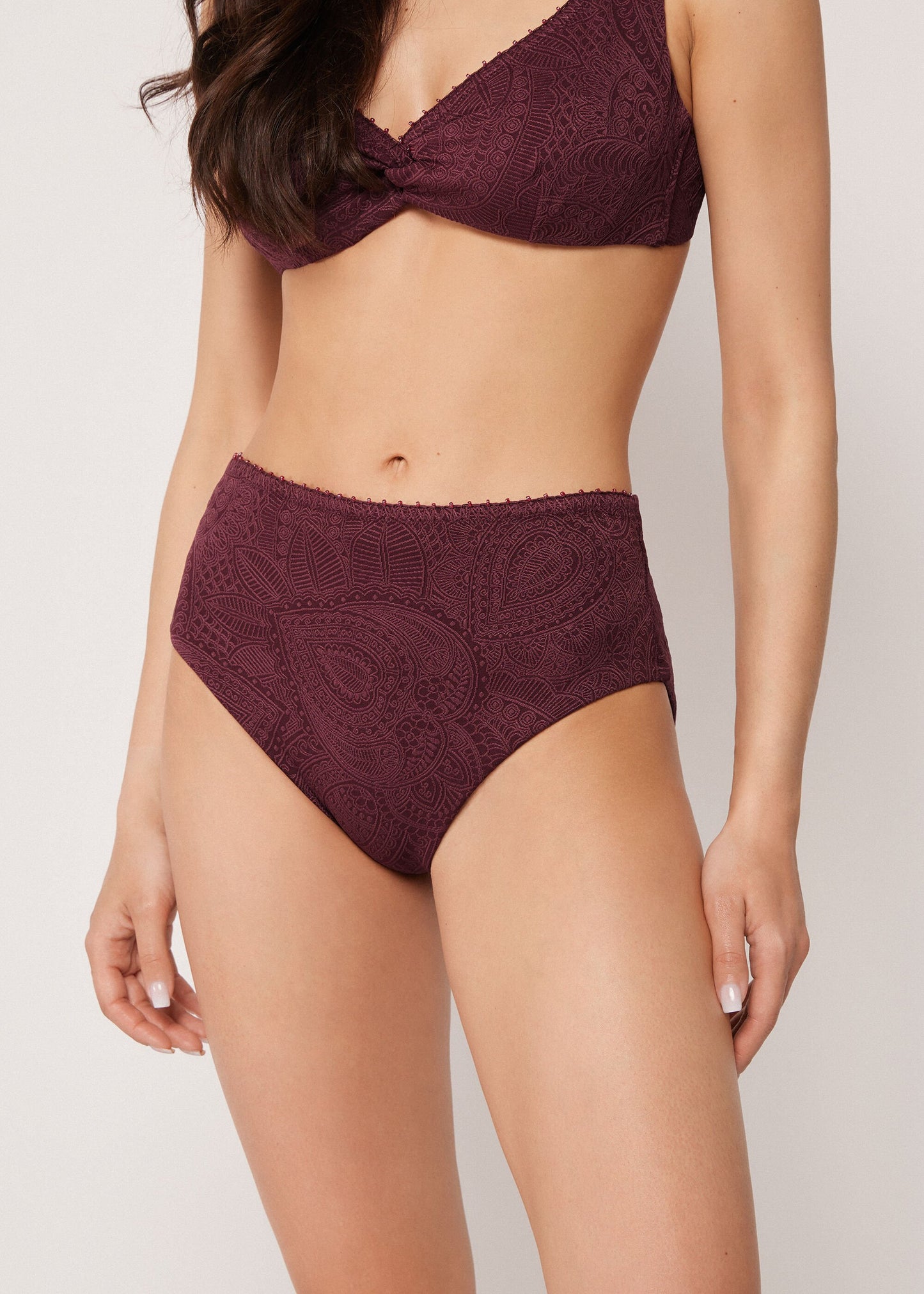 High-Waisted Bikini Bottoms Precious Jacquard
