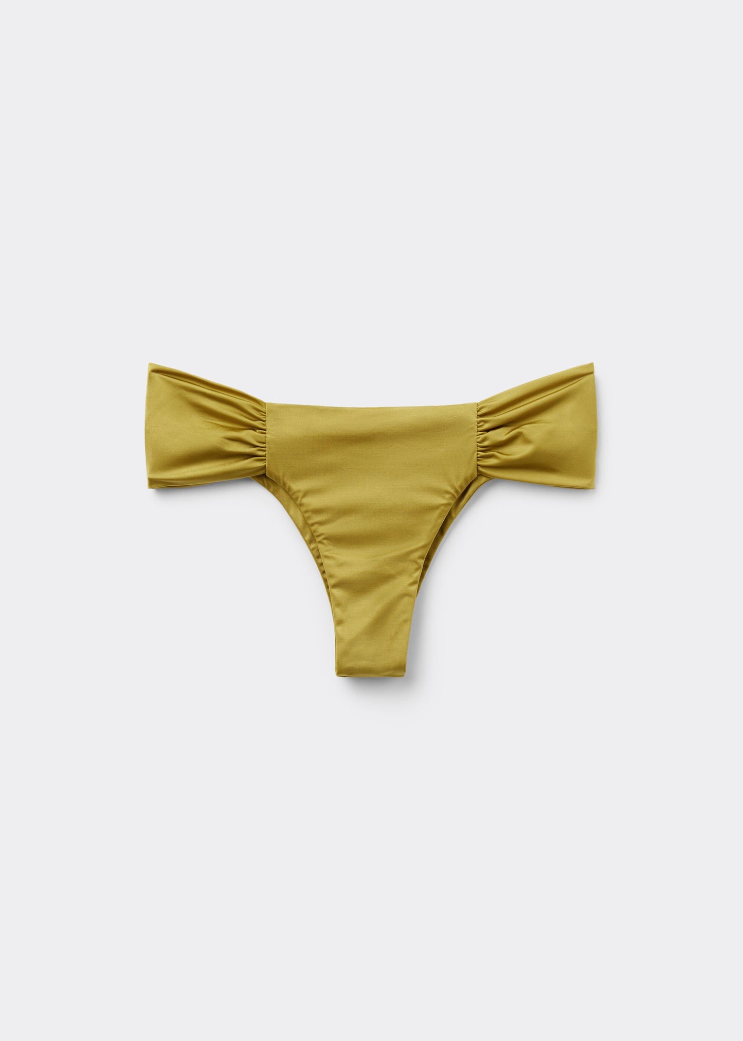 Ruched Brazilian Bikini Bottoms Shiny Satin