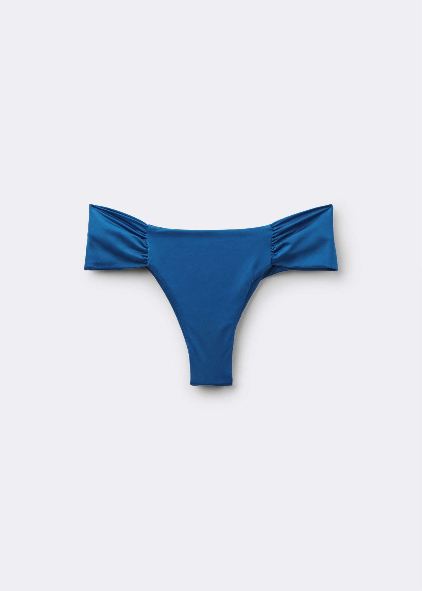 Ruched Brazilian Bikini Bottoms Shiny Satin