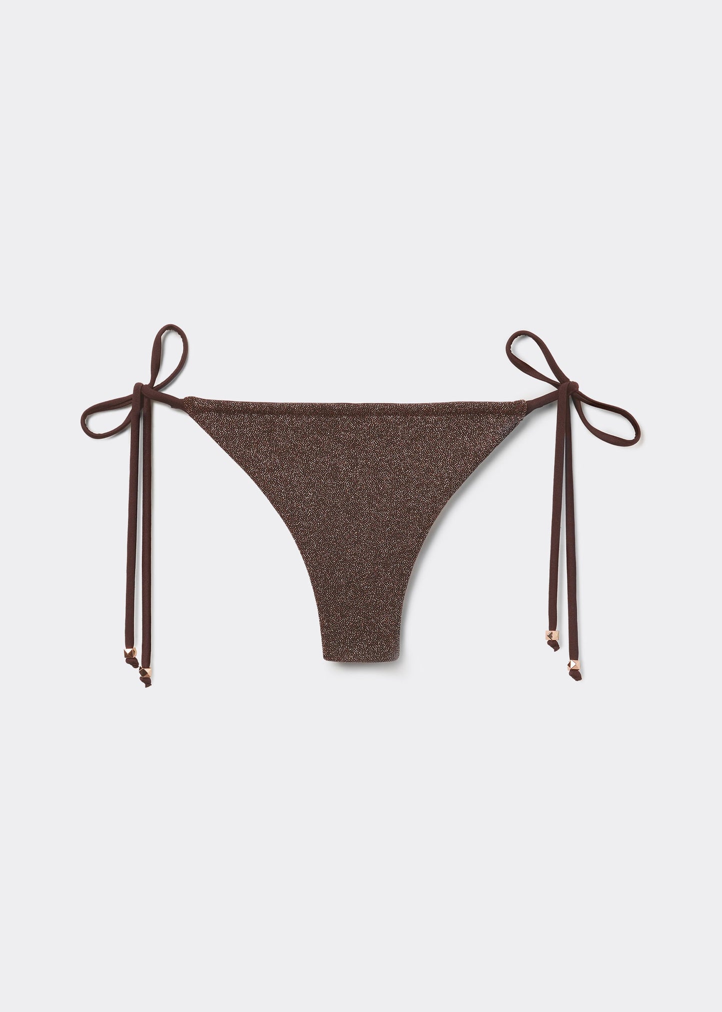 Tie Side Brazilian Bikini Bottoms Brown Glitter