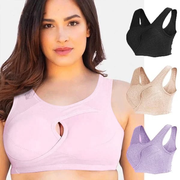 Jetzt 1 kaufen und 2 gratis erhalten!😍 – Anti-Sagging Bügelloser BH aus reiner Baumwolle für sofortigen Halt
