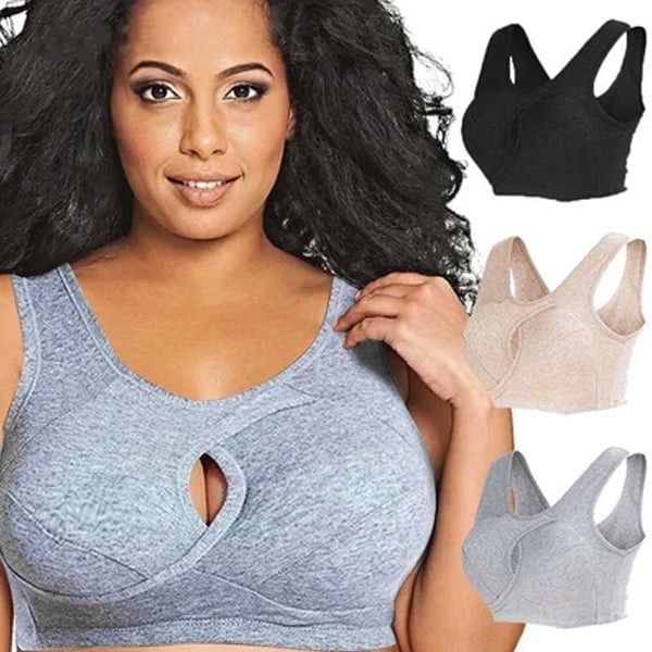 Jetzt 1 kaufen und 2 gratis erhalten!😍 – Anti-Sagging Bügelloser BH aus reiner Baumwolle für sofortigen Halt