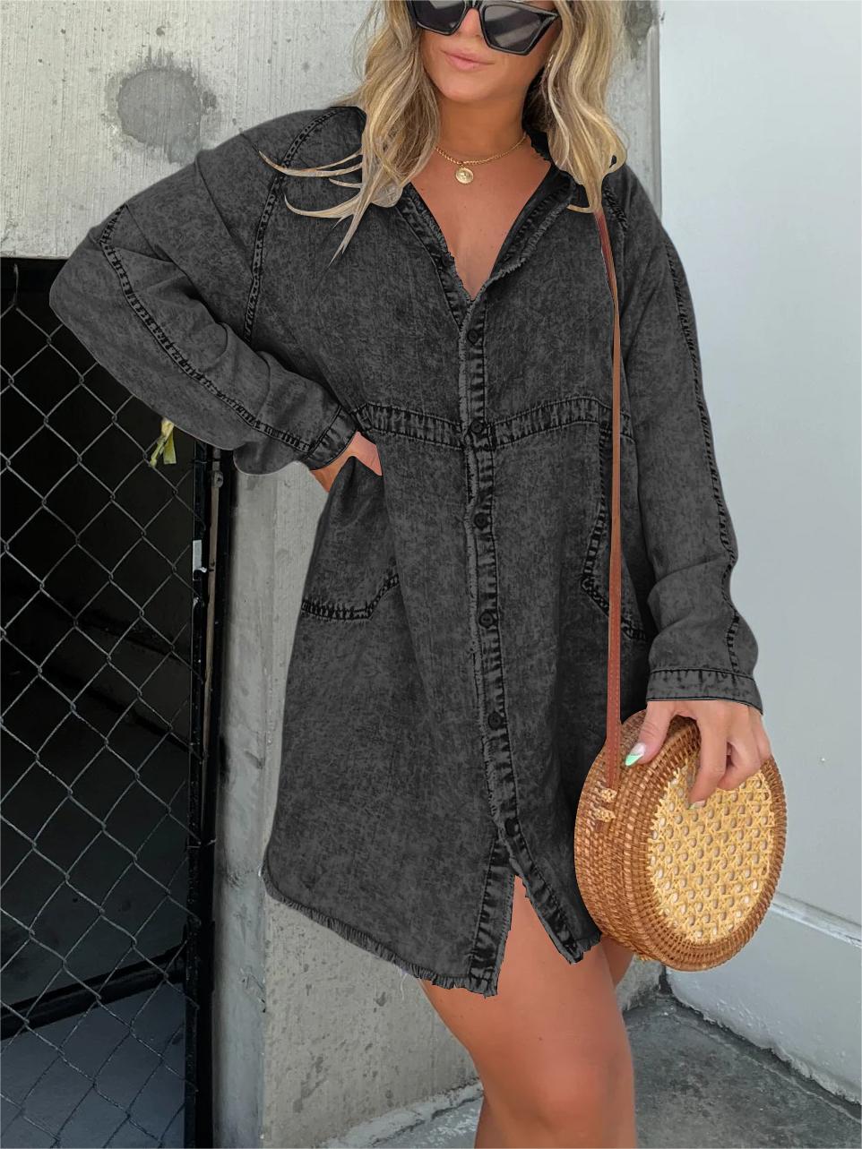Damen Jeansrock mit Knopfleiste (2 kaufen, kostenloser Versand)