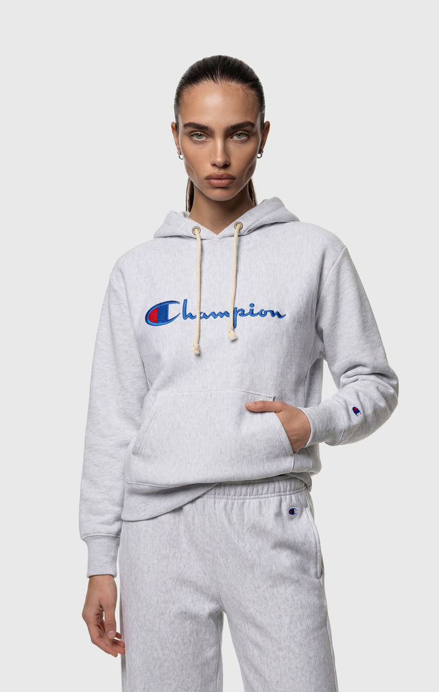 Women's Lightweight Reverse Weave Hoodie with Embroidered Logo