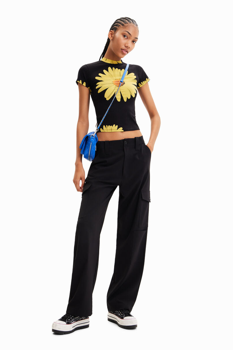 Ribbed daisy T-shirt