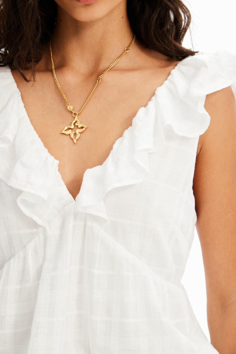 Textured ruffle blouse