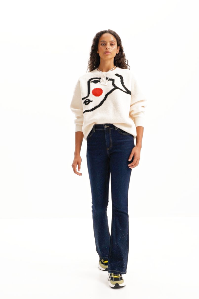 Rhinestone flare jeans
