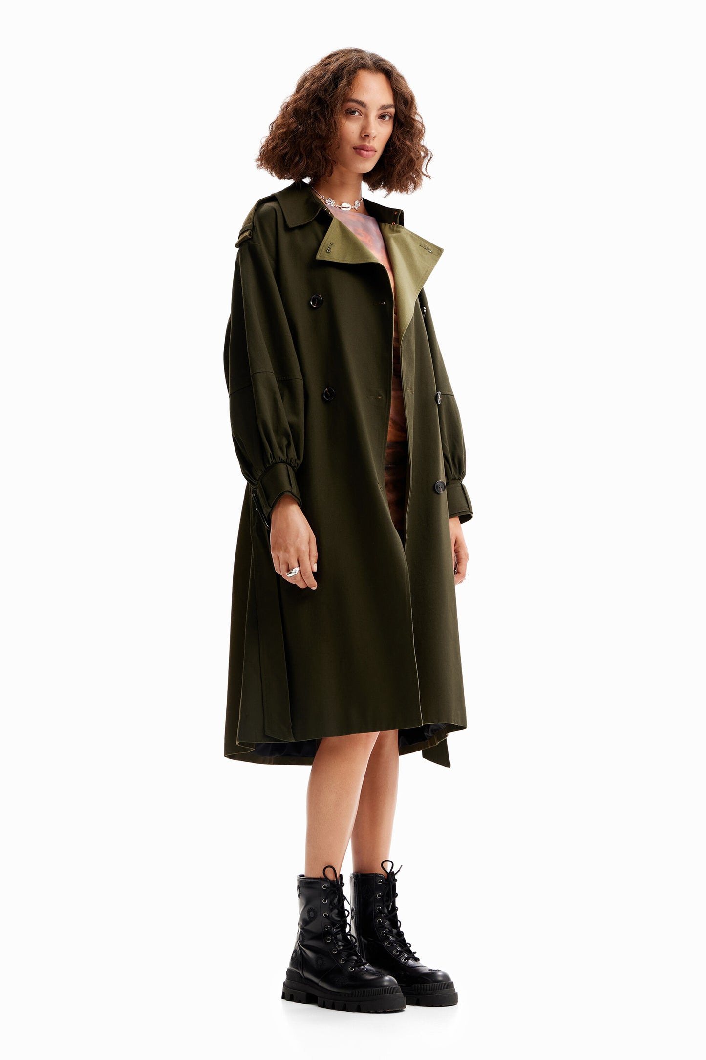 Oversize belted trench coat