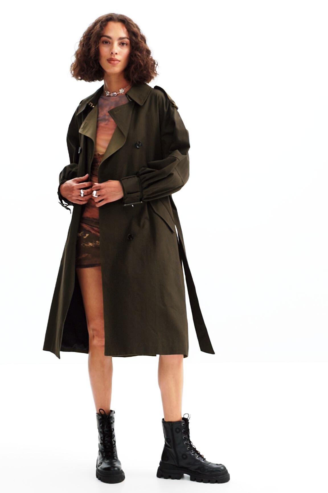 Oversize belted trench coat