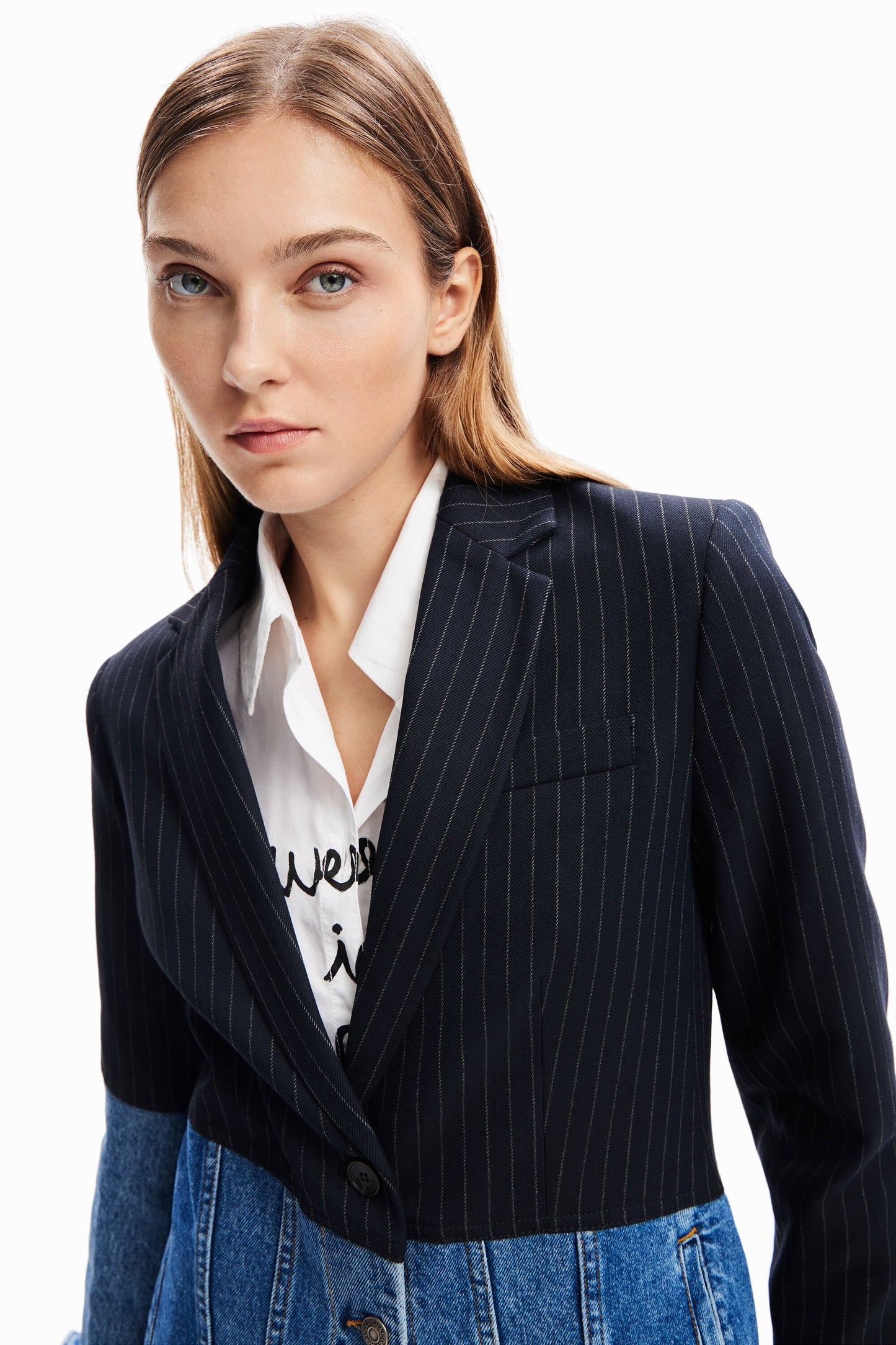 Hybrid denim blazer