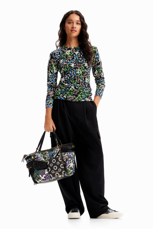 Slim floral fine pullover