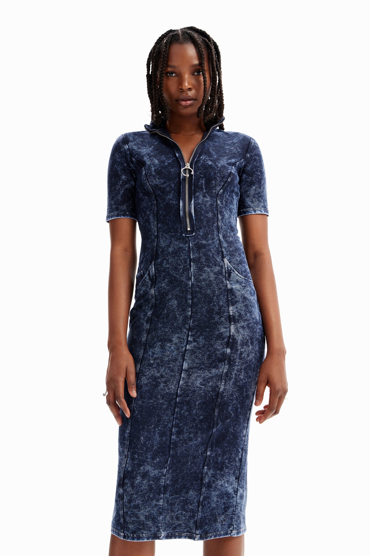 Zip midi dress