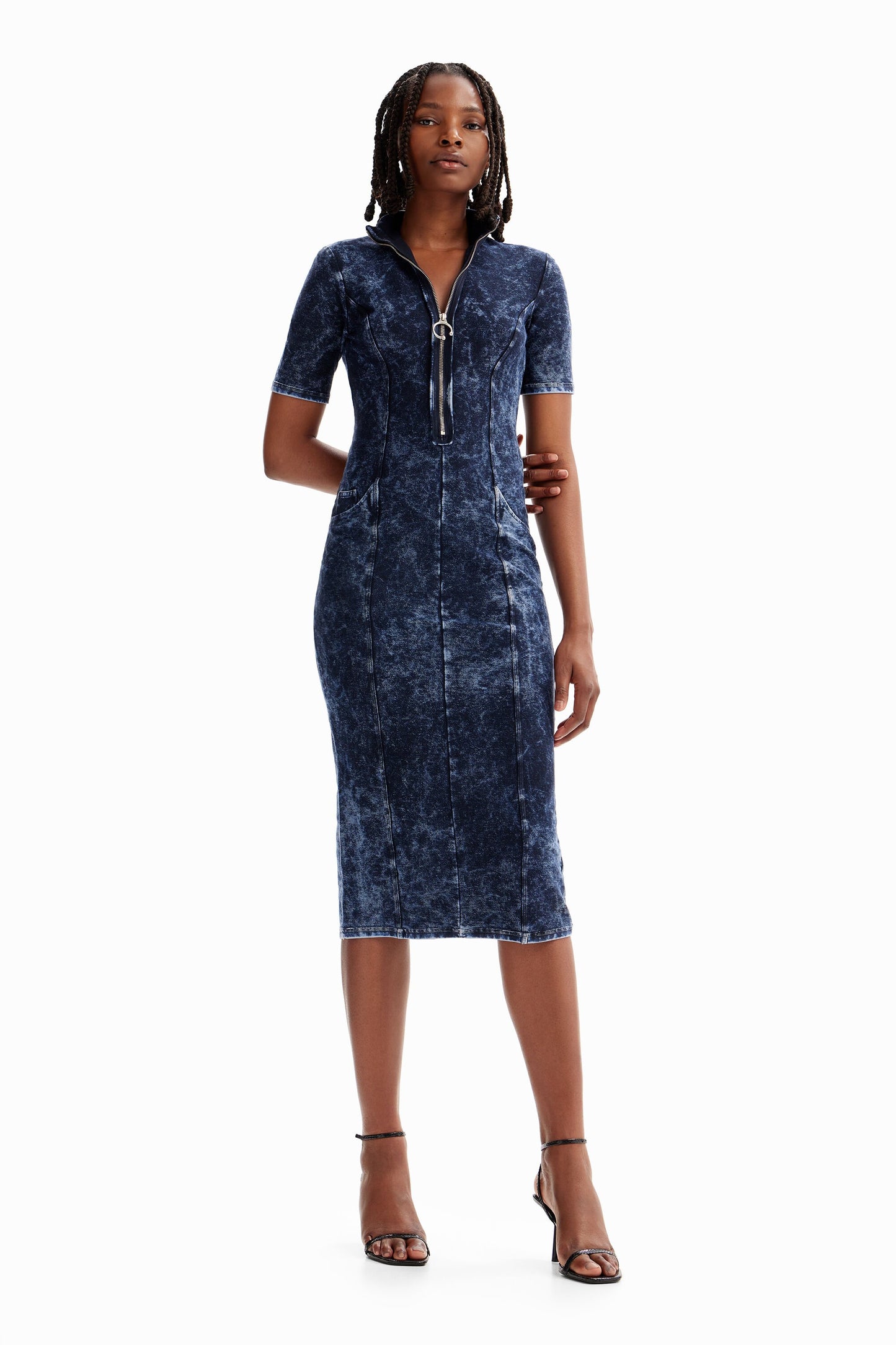 Zip midi dress