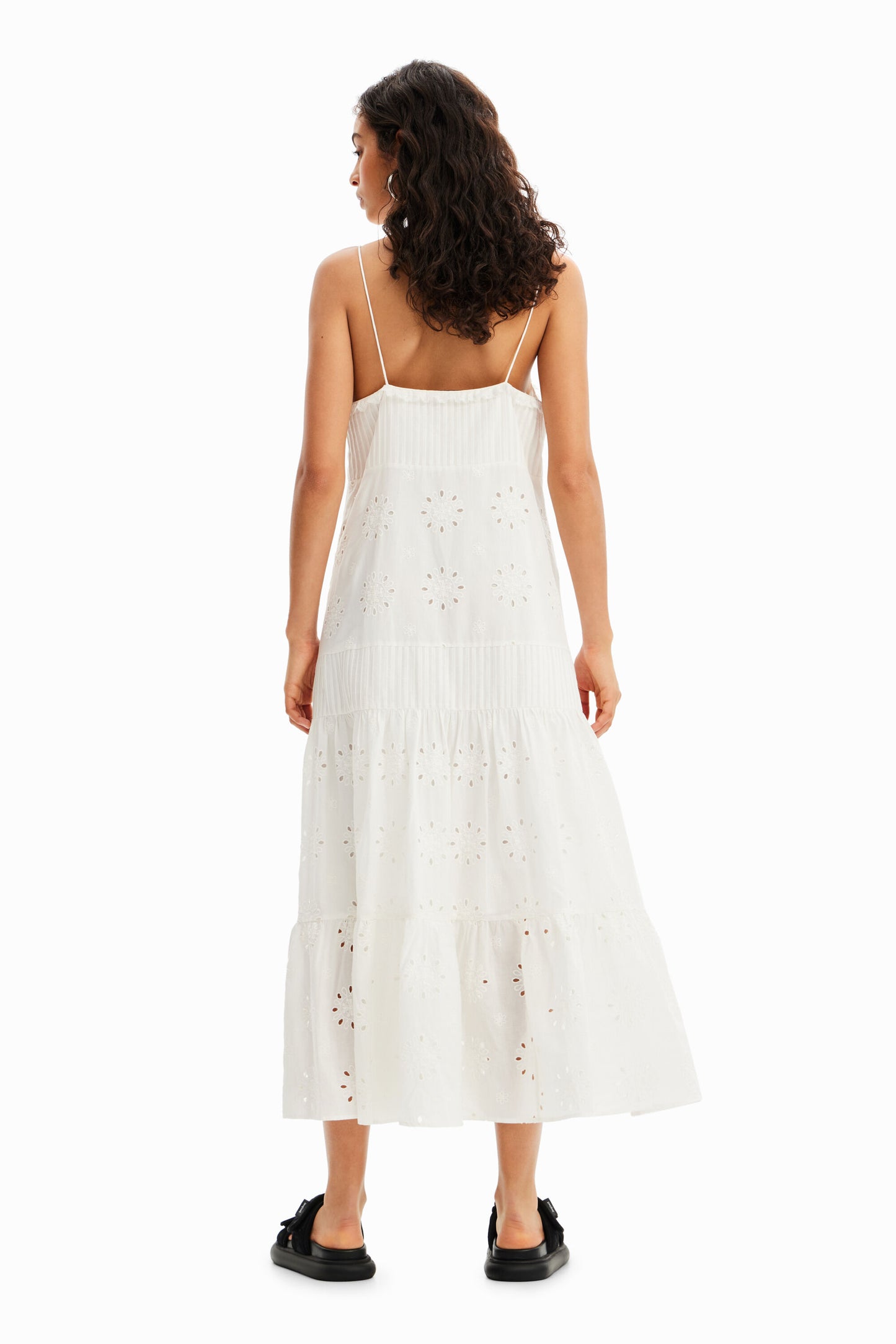 Swiss embroidery midi dress