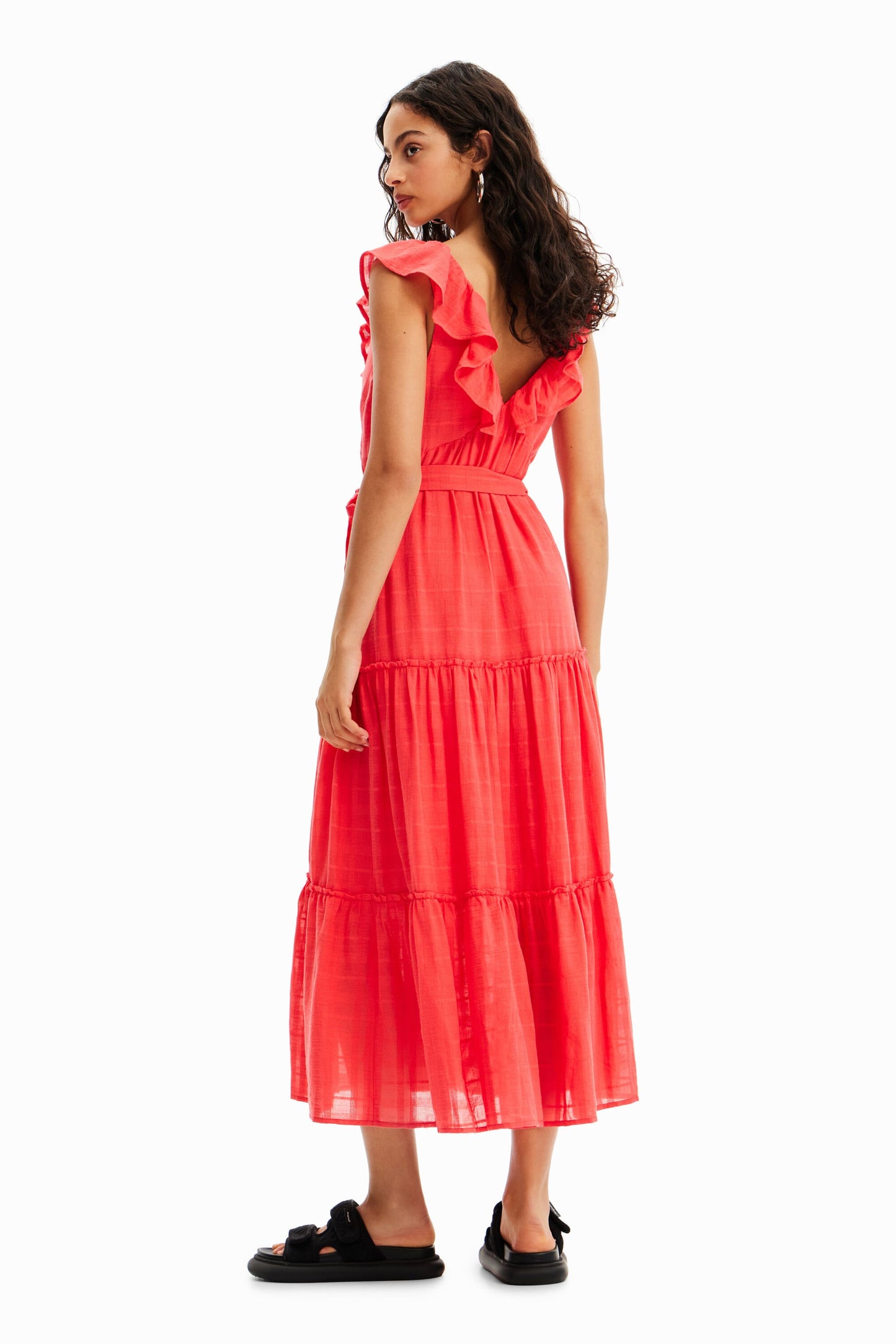 Ruffle midi dress
