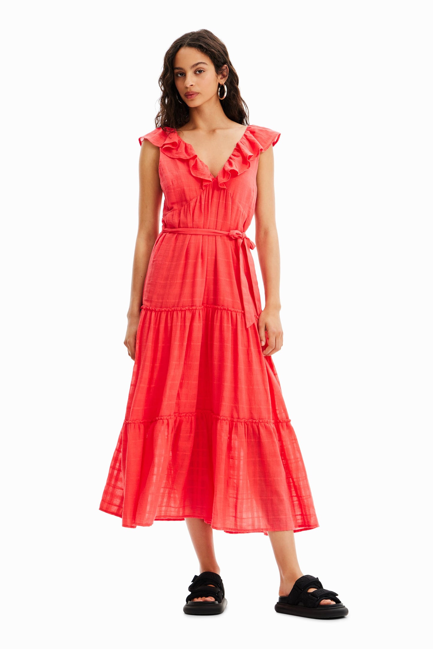 Ruffle midi dress