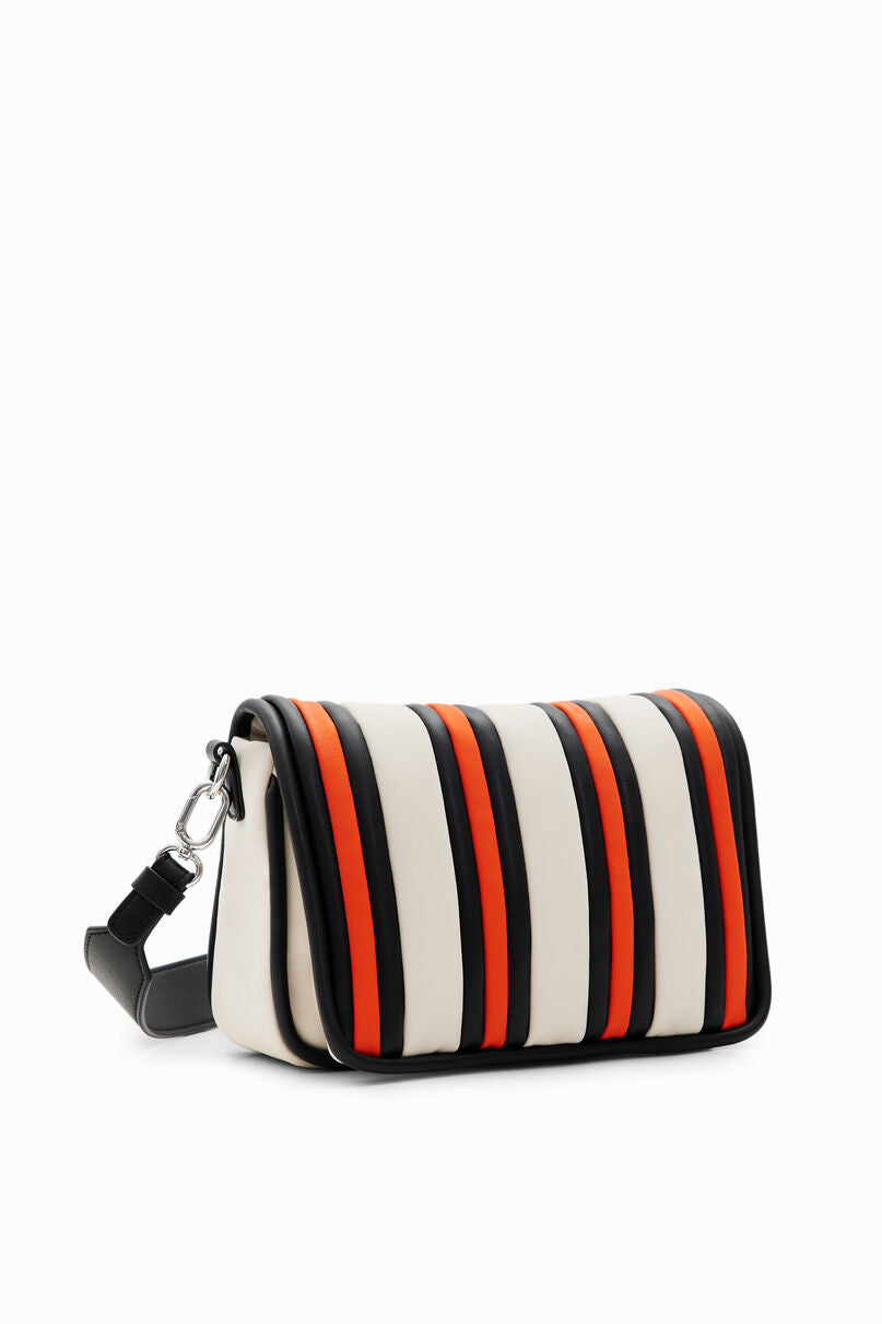 S padded stripy crossbody bag