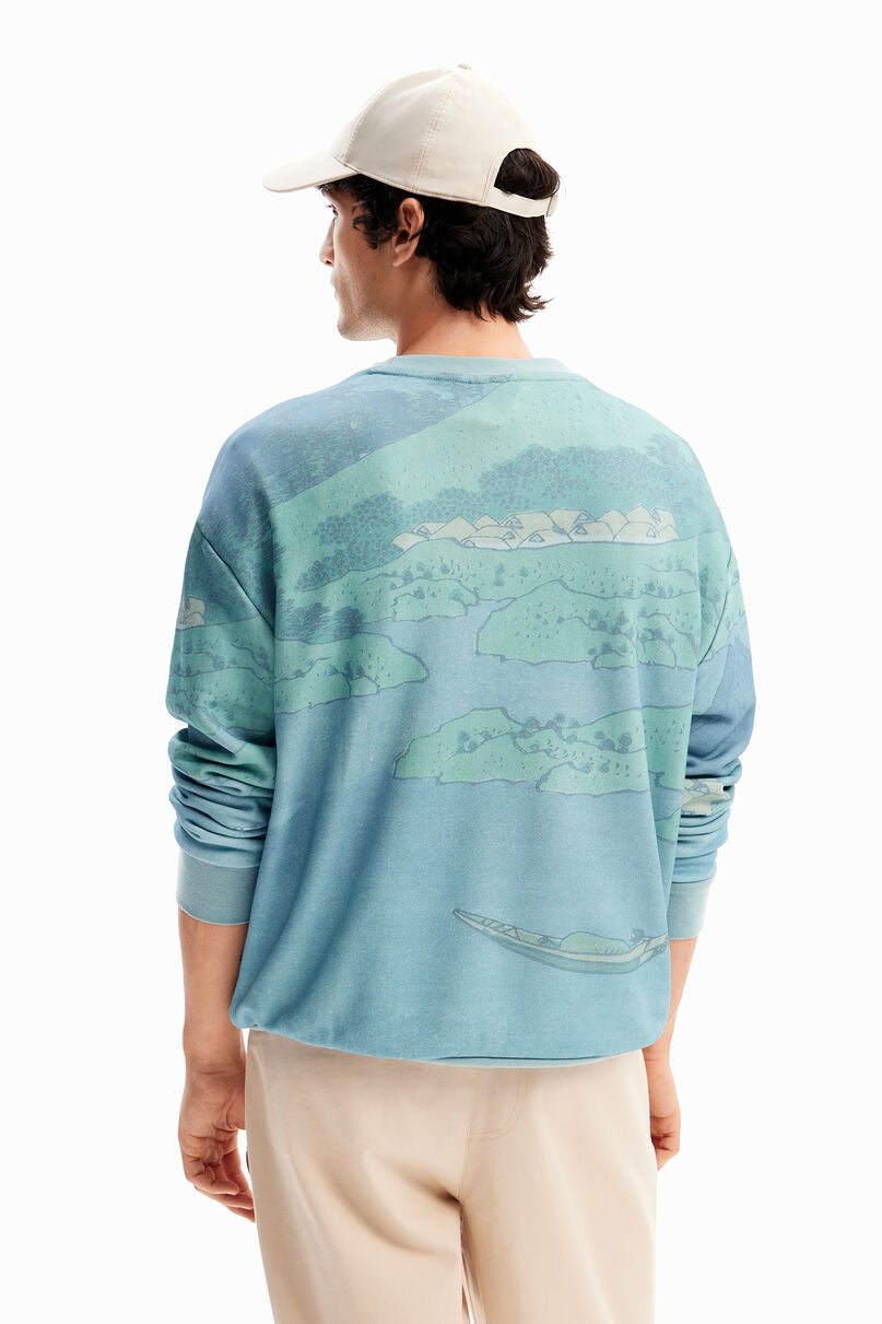 Japanese landscape sweatshirt