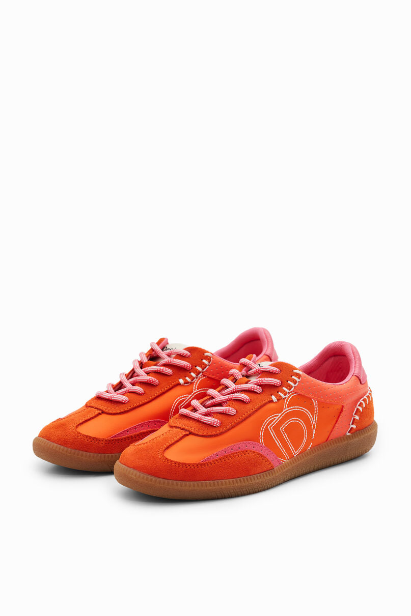 Retro split leather sneakers