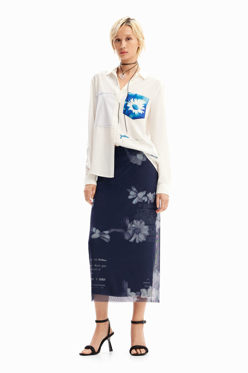 Patchwork pocket daisy shirt