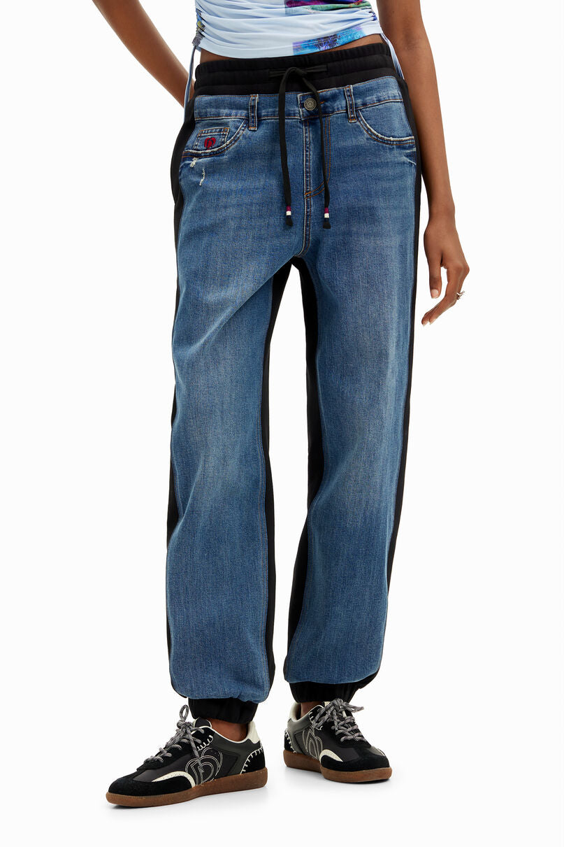 Contrast jogger jeans