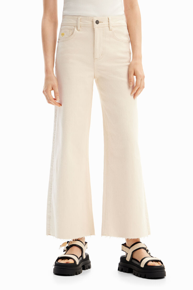 Cropped culotte jeans